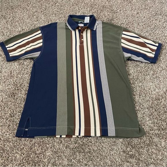 Bugle Boy Shirts Vintage Bugle Boy Striped Color Block Polo Shirt